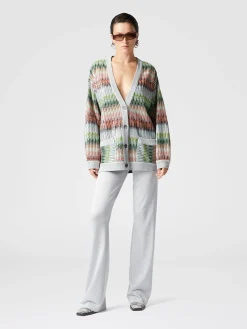 Straight trousers in lamé viscose