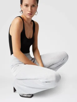 Straight trousers in lamé viscose