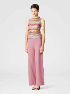 Straight-leg jacquard trousers