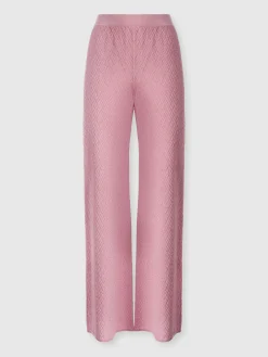 Straight-leg jacquard trousers