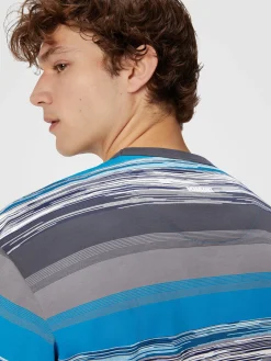 Striped cotton jersey T-shirt with logo