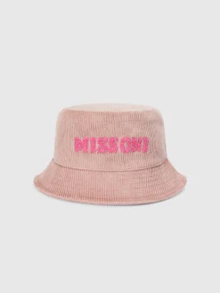 Striped cotton velvet hat
