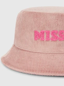 Striped cotton velvet hat