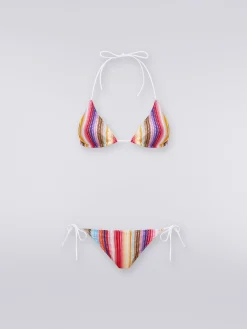 Striped crochet bikini