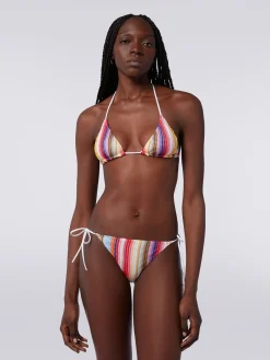 Striped crochet bikini