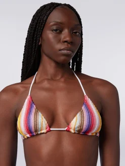 Striped crochet bikini