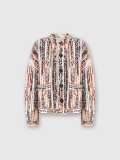 Striped wool, mohair and alpaca blend jacket