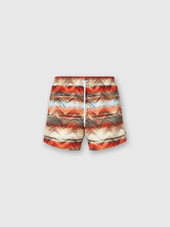Swim shorts with macro zig zag dégradé print