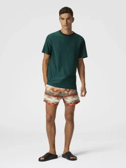 Swim shorts with macro zig zag dégradé print