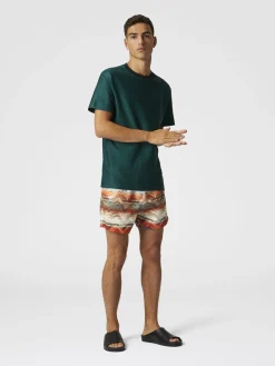 Swim shorts with macro zig zag dégradé print
