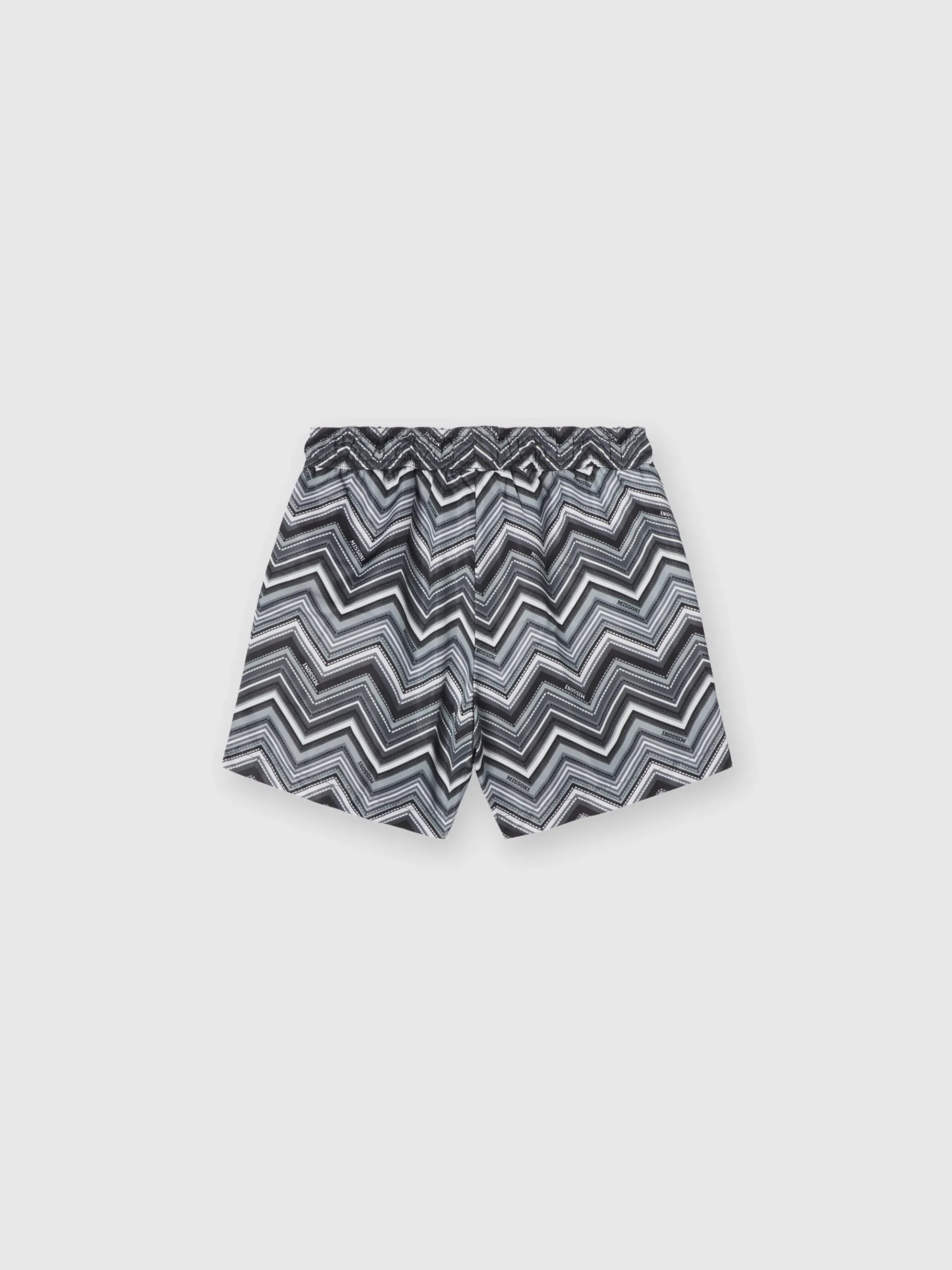 Swim shorts with zigzag print and drawstring waist