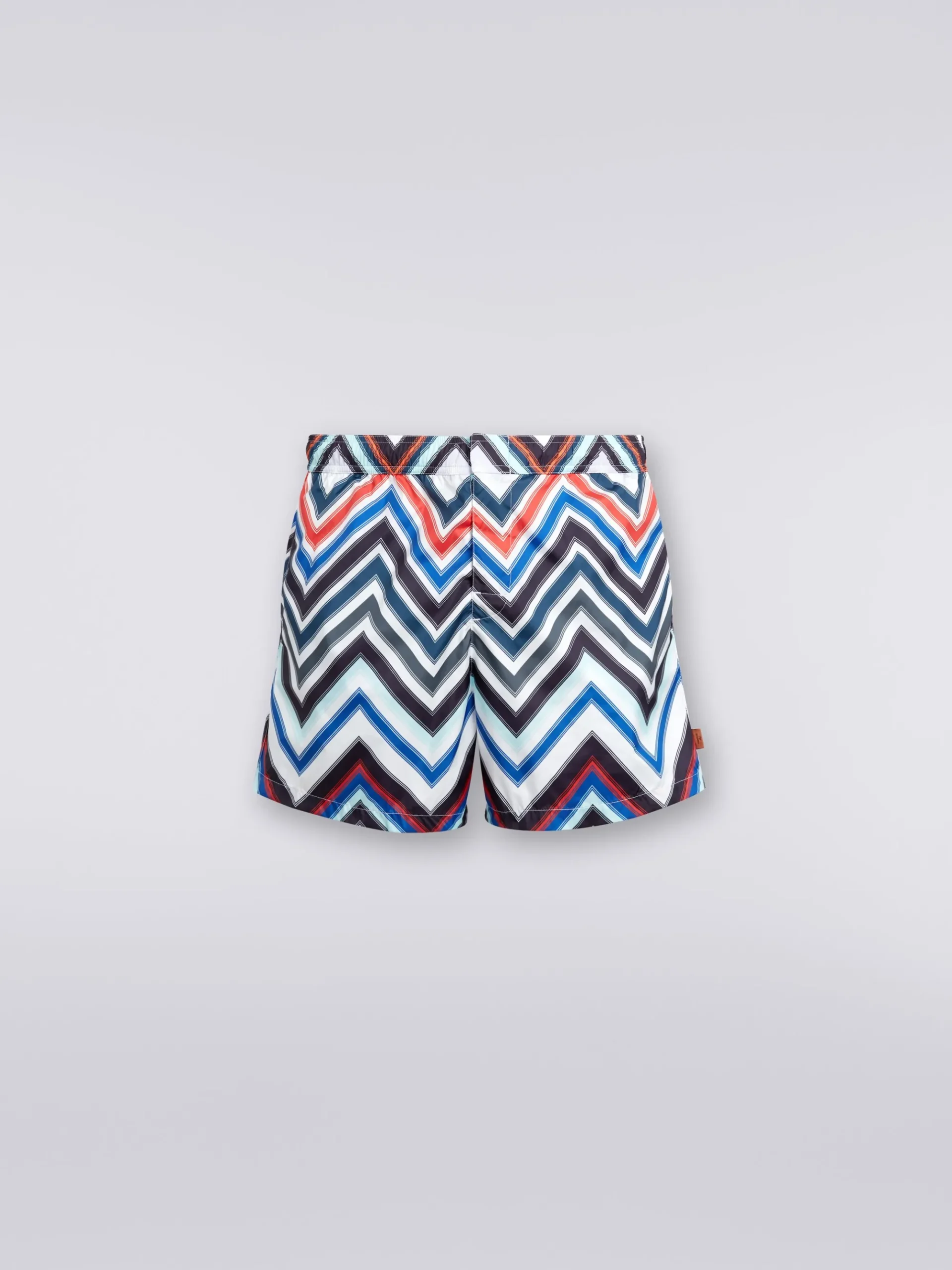 Swimming trunks in nylon with large gradated zigzag