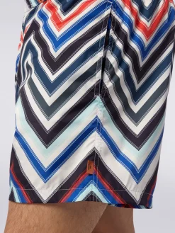 Swimming trunks in nylon with large gradated zigzag