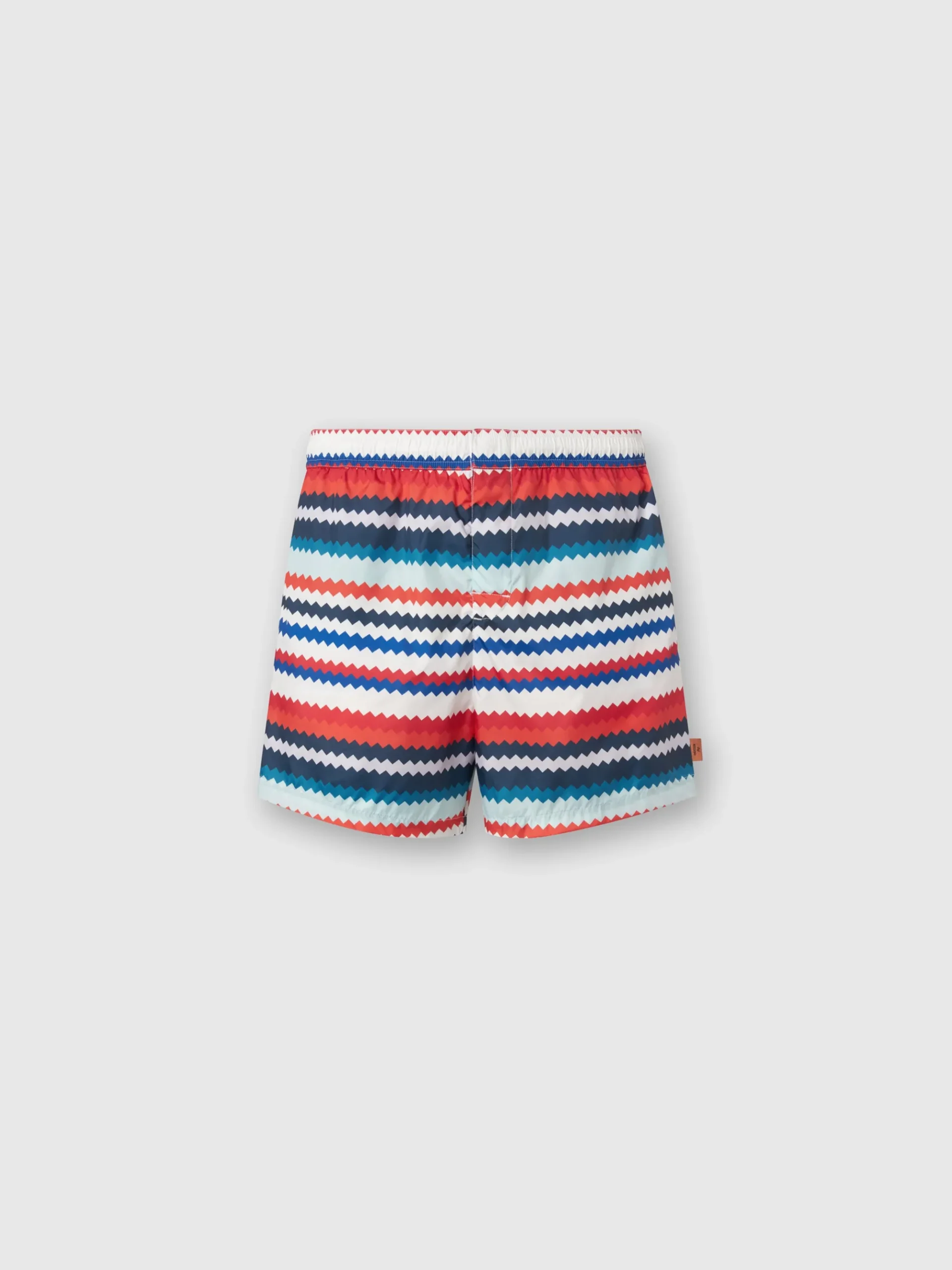 Swimming trunks in small zigzag print nylon