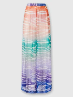 Tie-dye print cover up trousers