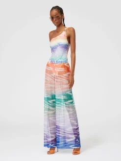Tie-dye print cover up trousers