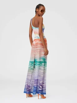 Tie-dye print cover up trousers