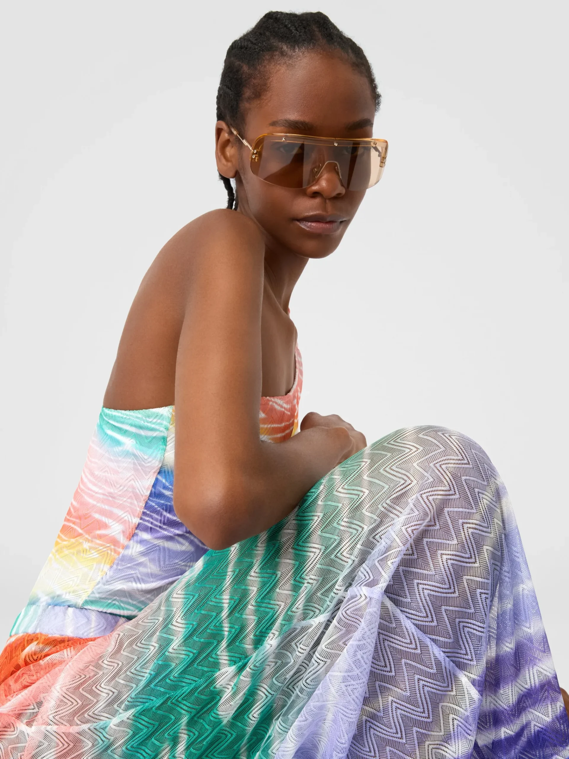 Tie-dye print cover up trousers