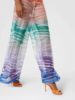 Tie-dye print cover up trousers