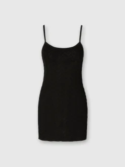 Tonal chevron sleeveless mini-dress