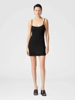 Tonal chevron sleeveless mini-dress