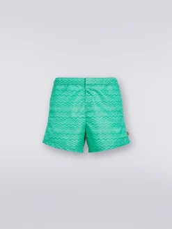 Tonal zigzag print swimming trunks