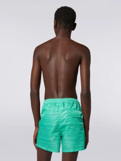 Tonal zigzag print swimming trunks