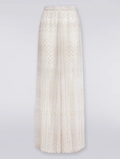 Tone-on-tone lamé chevron cover-up trousers