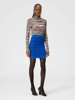 Tone-on-tone zigzag miniskirt