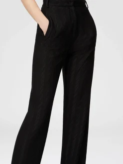 Tone-on-tone zigzag motif carrot-fit trousers