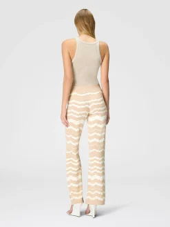 Tone-on-tone zigzag pants