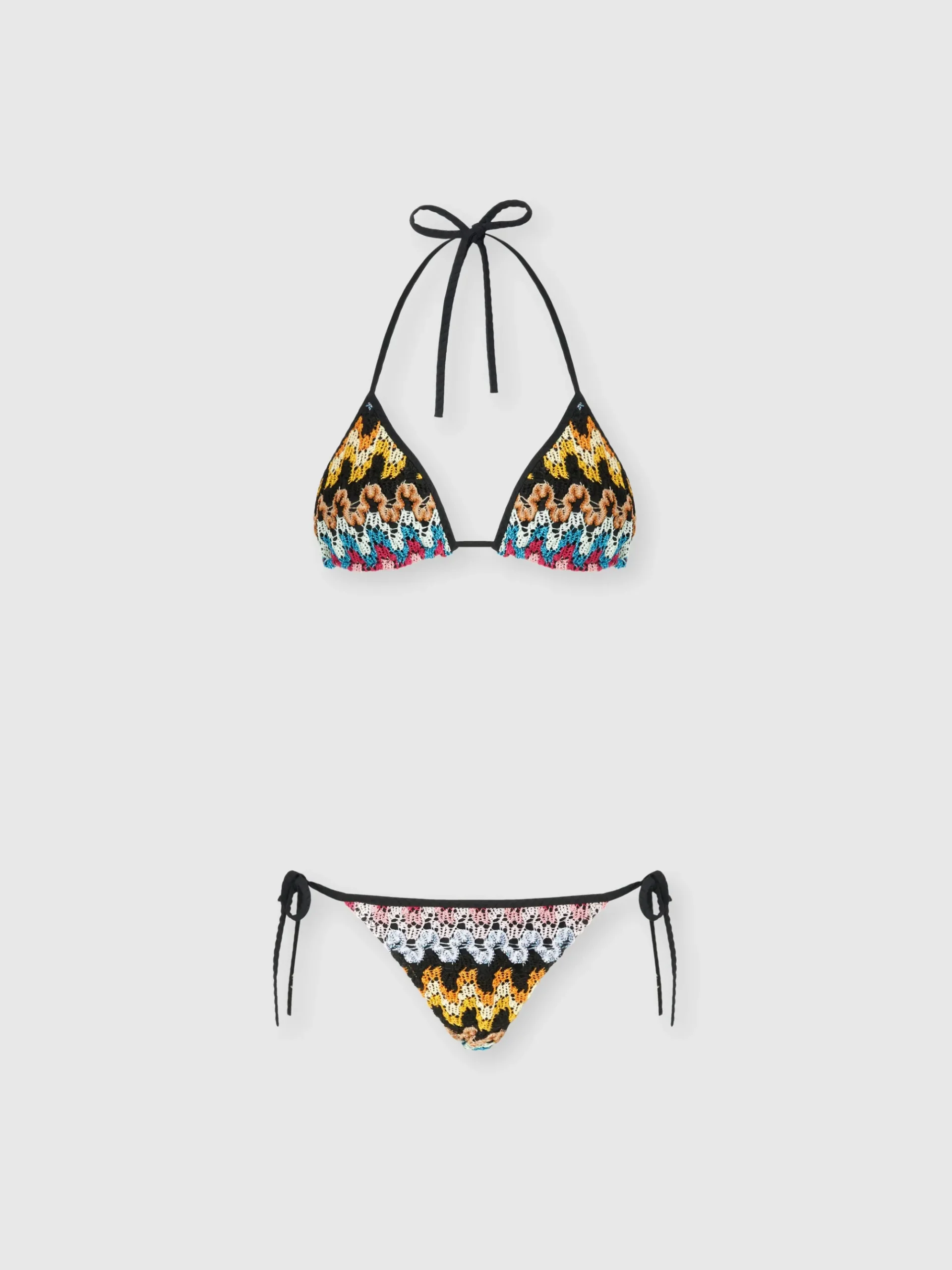 Triangle bikini in lamé viscose lace
