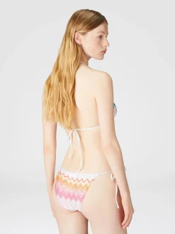 Triangle bikini in viscose blend zig zag lamé