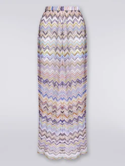 Trousers in zigzag mesh viscose with lurex