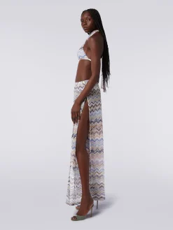Trousers in zigzag mesh viscose with lurex