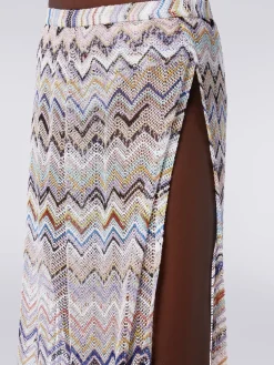 Trousers in zigzag mesh viscose with lurex