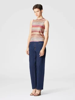 Turtleneck knit lace top
