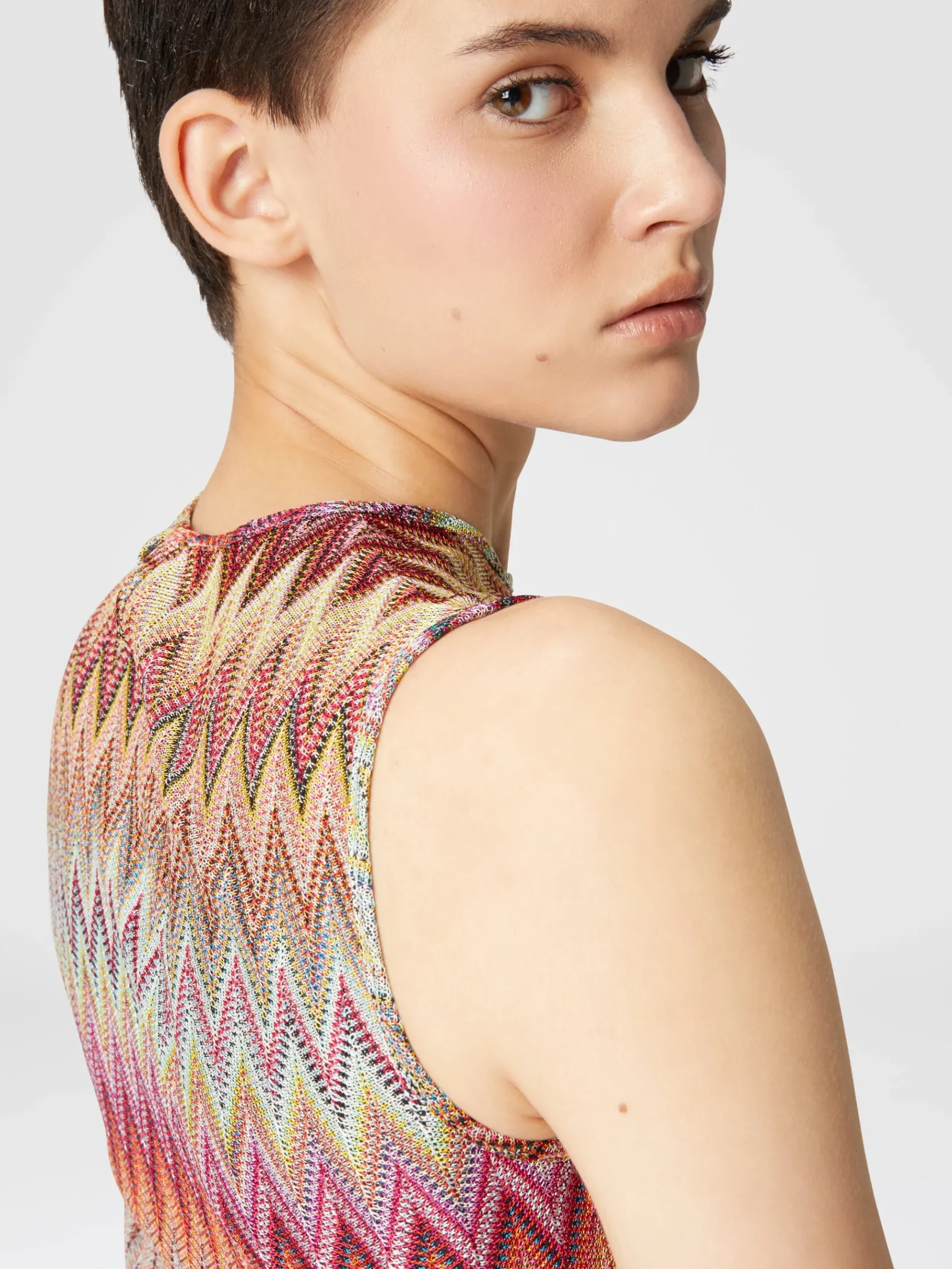 Turtleneck knit lace top