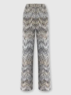 Viscose and lamé wool trousers