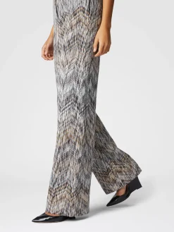 Viscose and lamé wool trousers