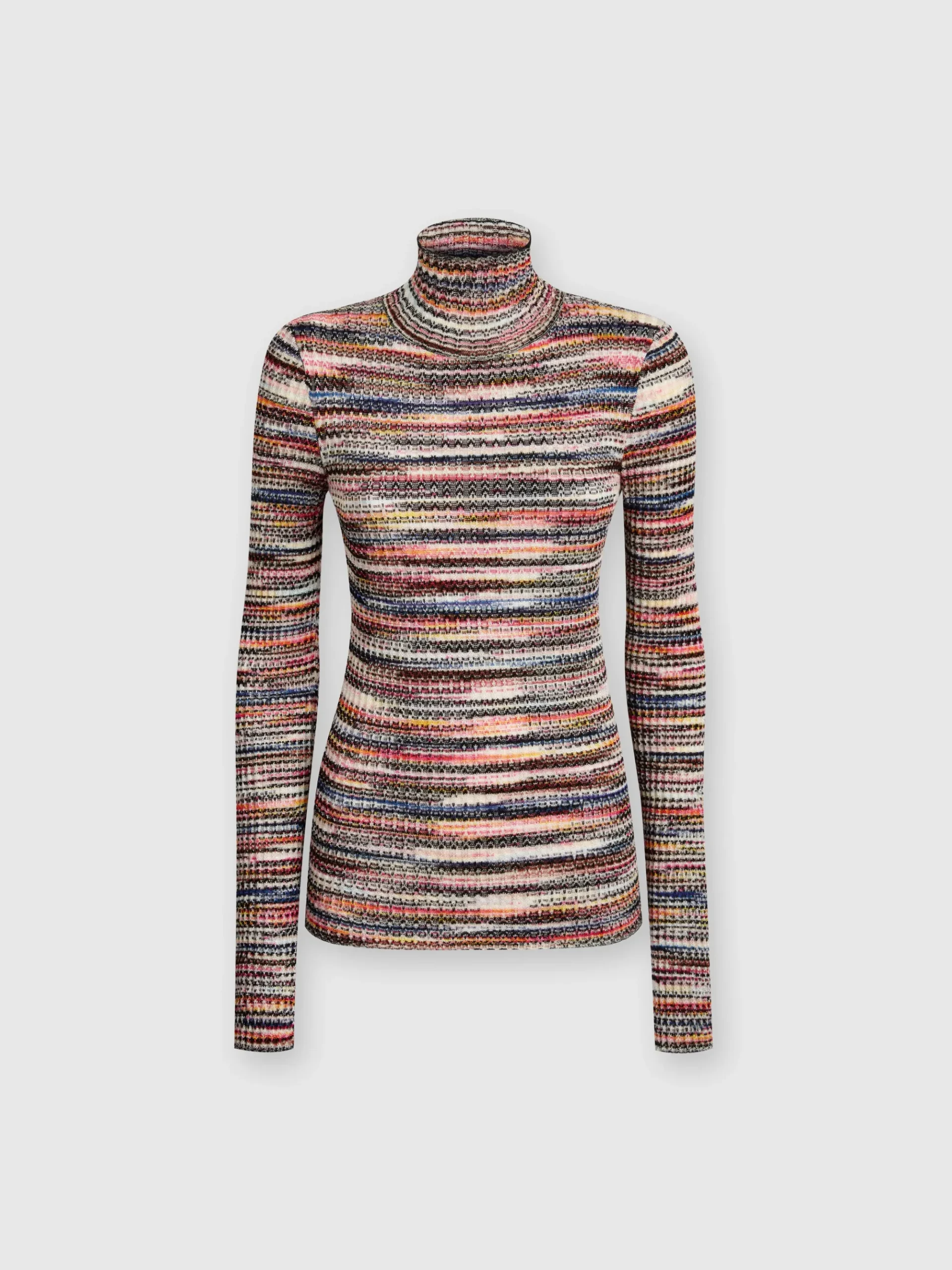 Viscose and ribbed wool turtleneck