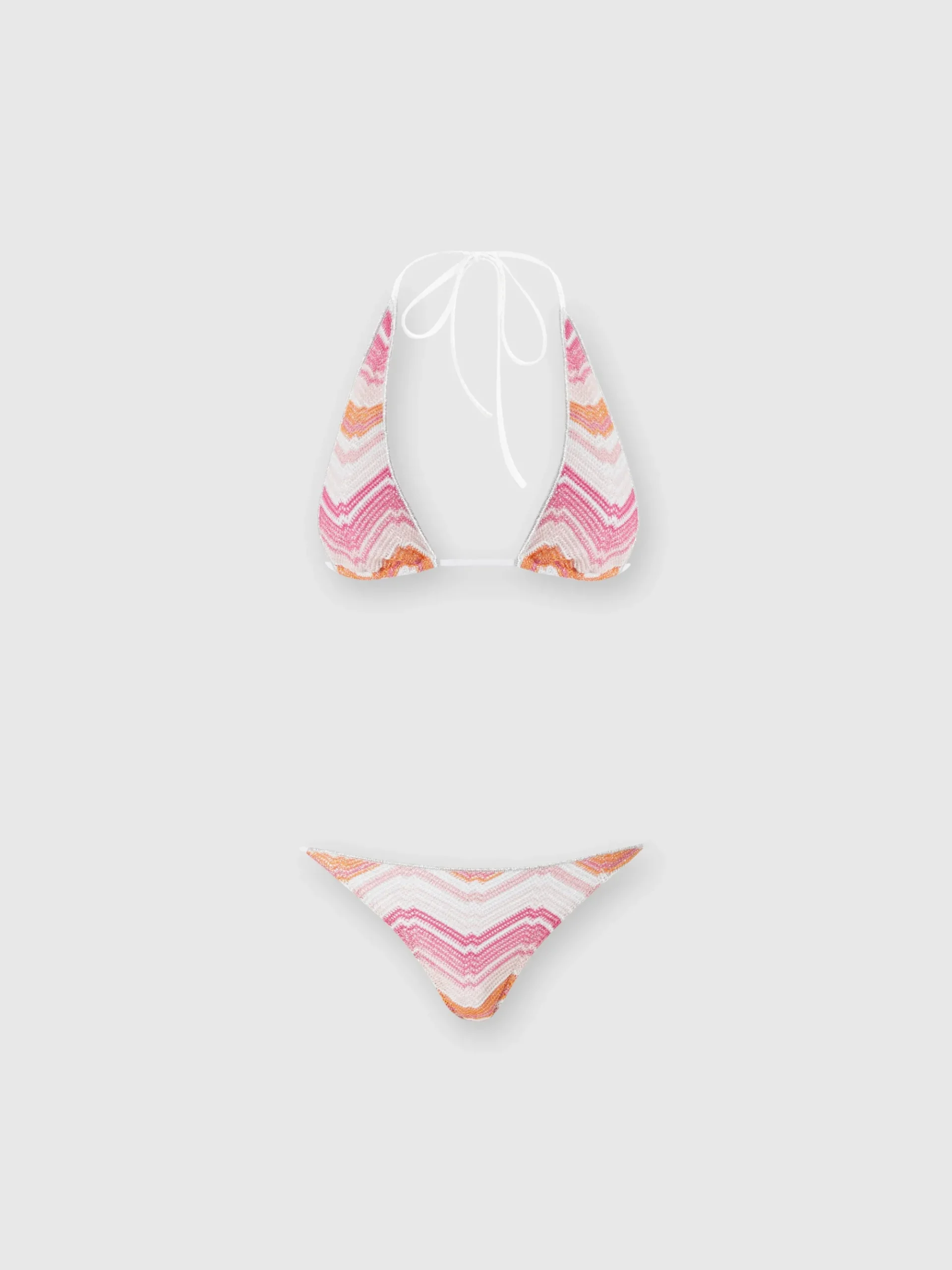 Viscose blend chevron bikini with lurex