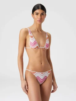 Viscose blend chevron bikini with lurex
