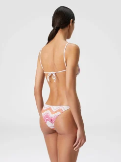 Viscose blend chevron bikini with lurex