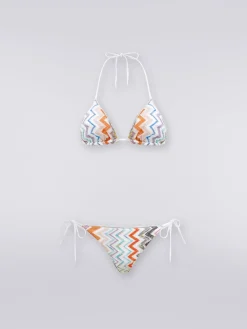 Viscose blend chevron lamé bikini