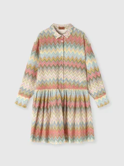 Viscose blend lamé dress