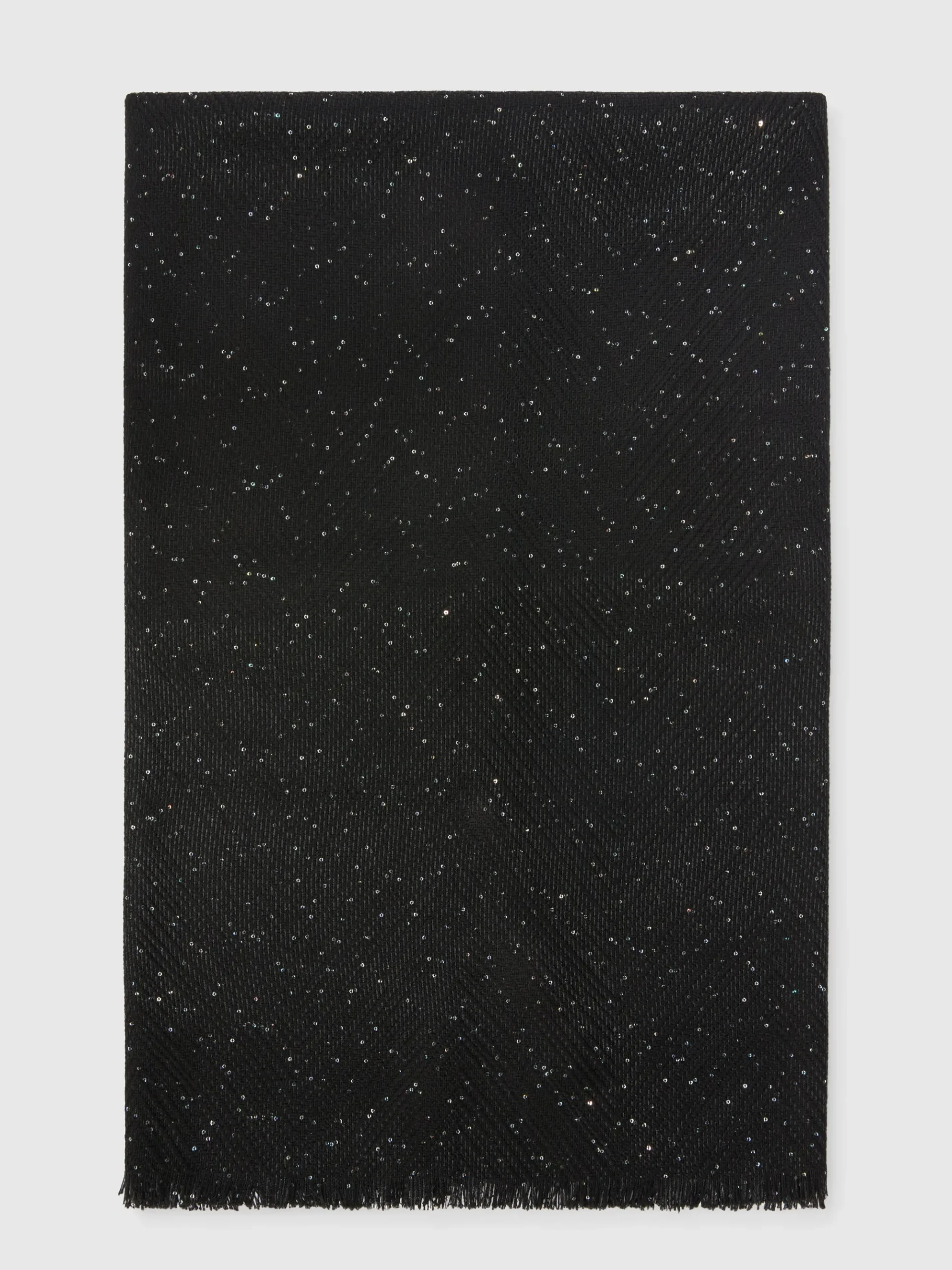 Viscose blend stole with sequins
