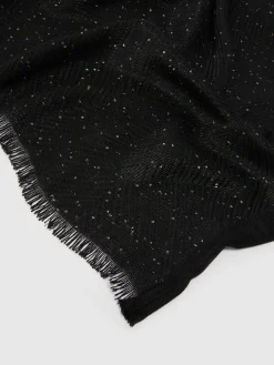 Viscose blend stole with sequins