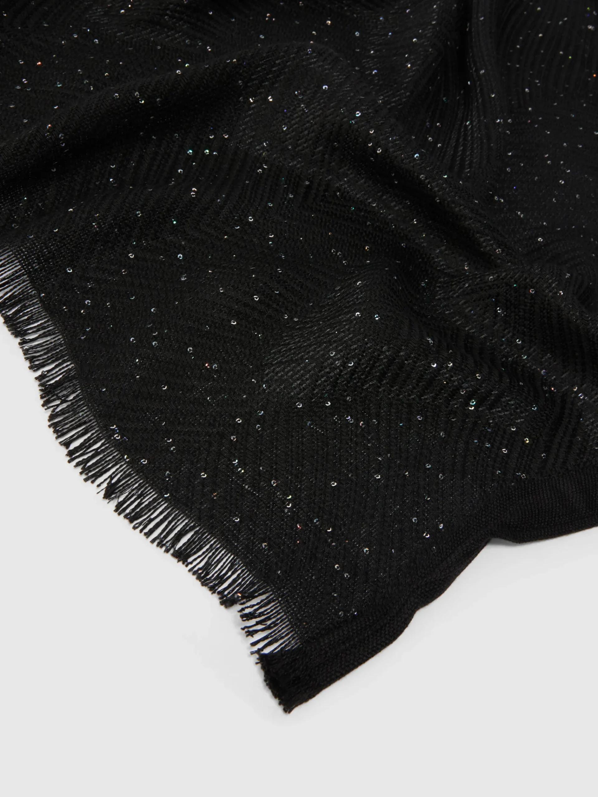Viscose blend stole with sequins