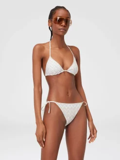Viscose blend zigzag tone-on-tone bikini with lurex